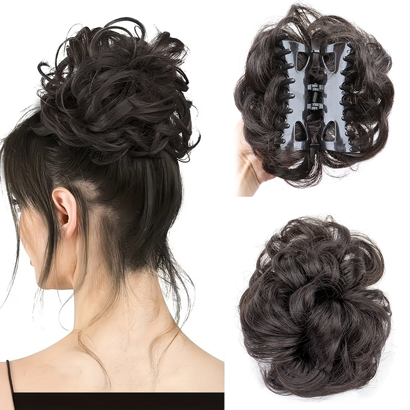 Claw Clip Messy Bun Hair Piece - Chignon synthétique désordonné avec pince à
