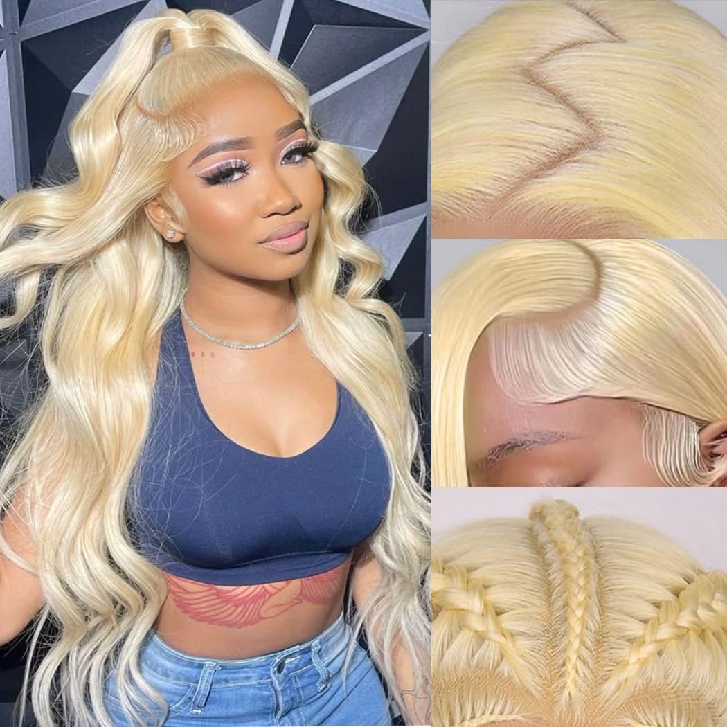 613 Blonde Body Wave Lace Front Wig - Perruque frontale en dentelle HD 613,
