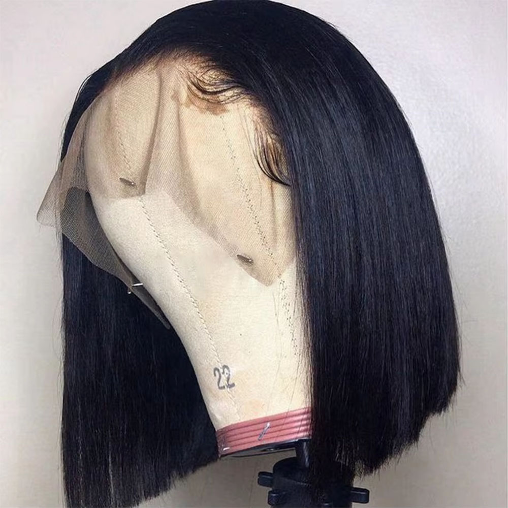 Pre Parted 13X4 Lace Front Bob Wig - Perruque pré-coupée sans colle, cheveux naturels,