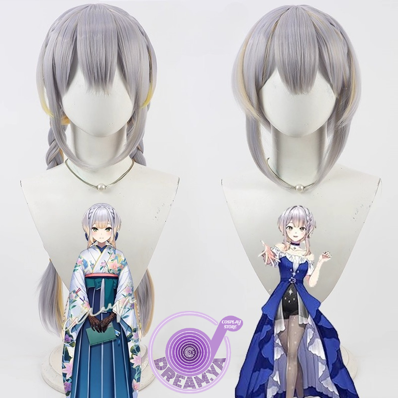 Synthetic Wigs - Shioriha Ruri Cosplay perruque Vtuber gris