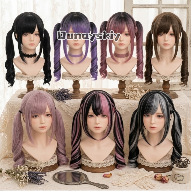 Synthetic Braided Wigs For Black Women - Perruque synthétique dégradée rose à noir