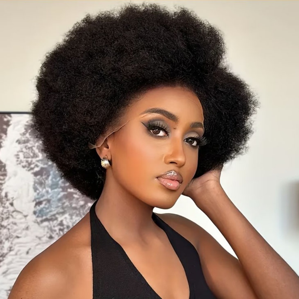 Perruque Courte Afro Bouclée K - Human Hair Wigs avis et prix