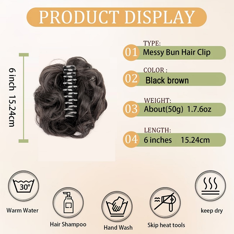 Chignon synthétique désordonné - Claw Clip Messy Bun Hair Piece avis et prix