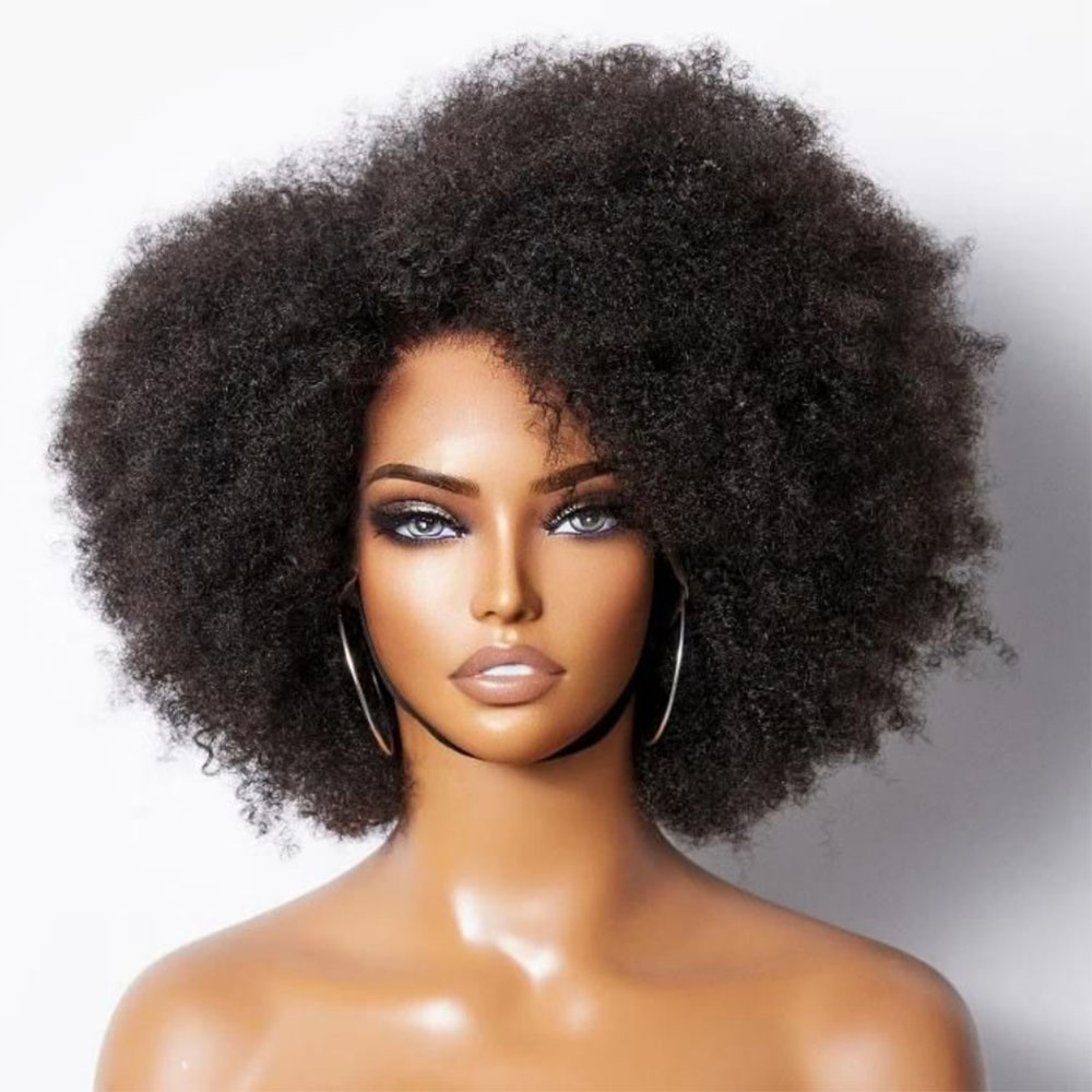 Perruques Afro pour femmes noi - Glueless Wear And Go Human Hair Wig avis et prix