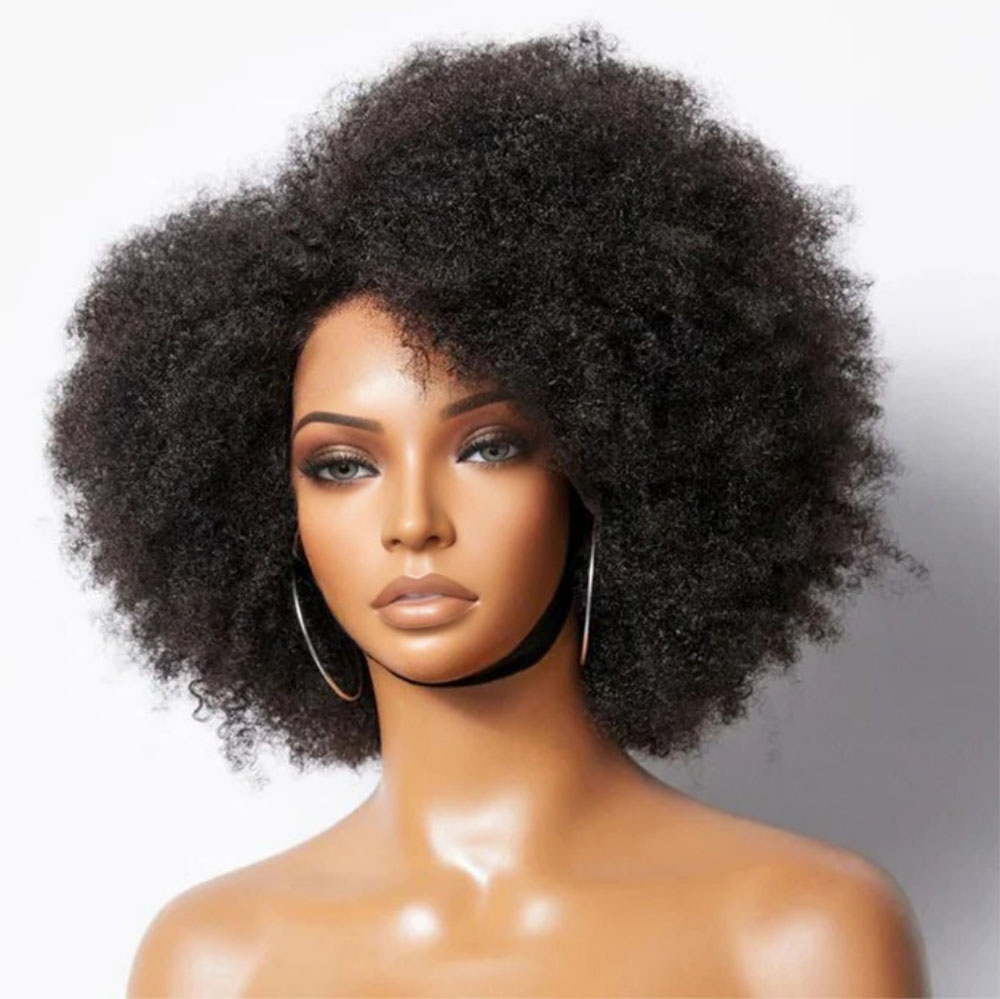 Perruques Afro pour femmes noi - Glueless Wear And Go Human Hair Wig avis et prix