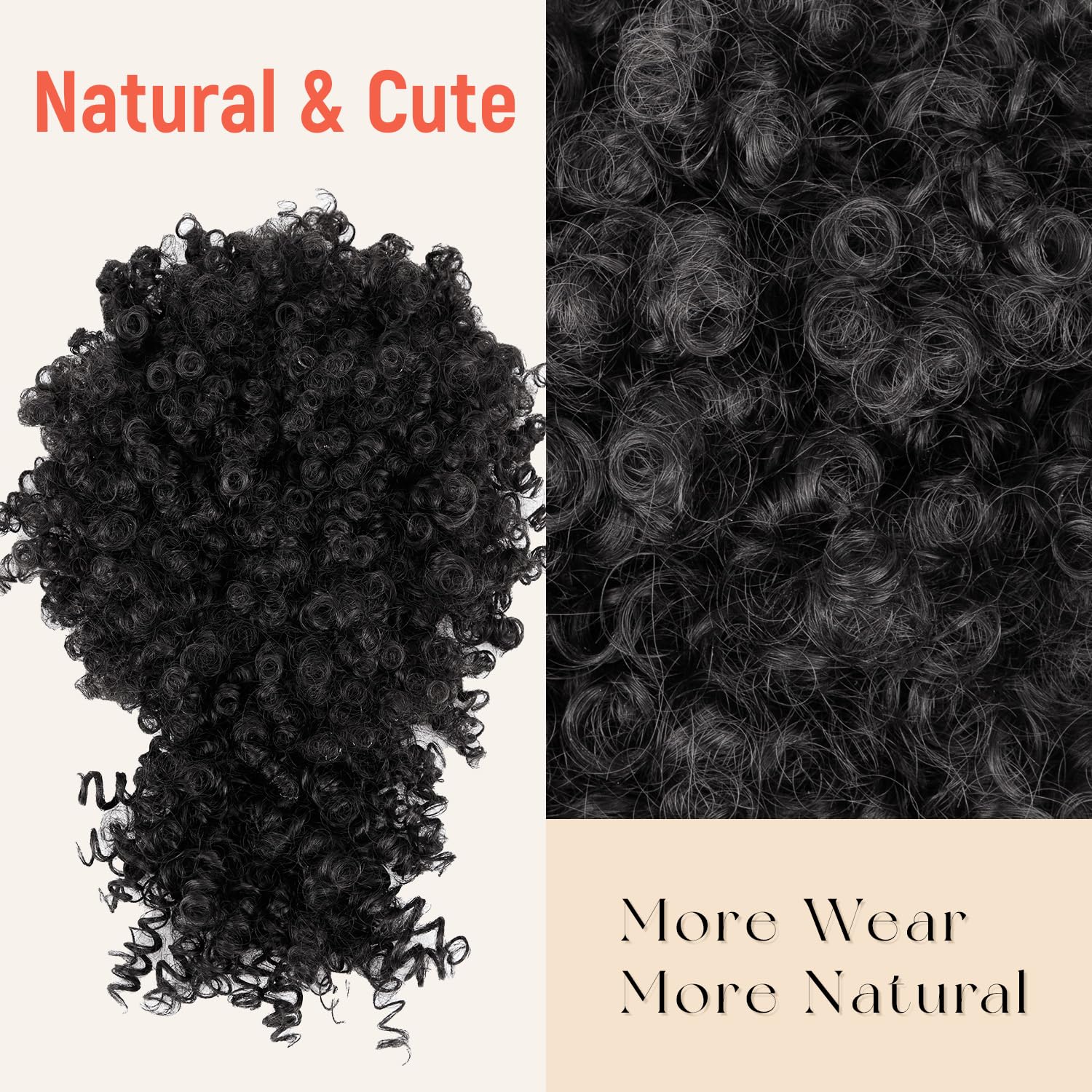 Queue de cheval courte à cordo - Drawstring Afro Curly Puff Ponytail avis et prix