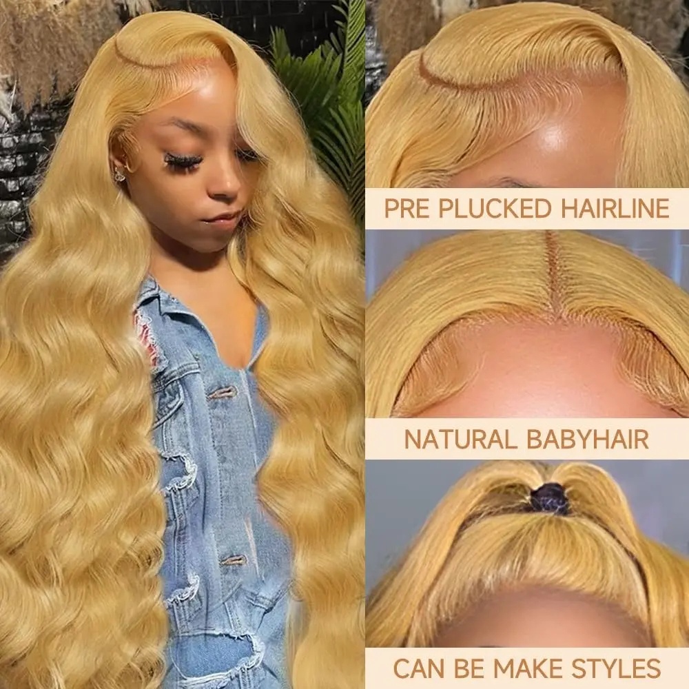 Perruque blonde miel, ondulée, - Hd Lace Frontal Wig Human Hair Pre Plucked avis et prix