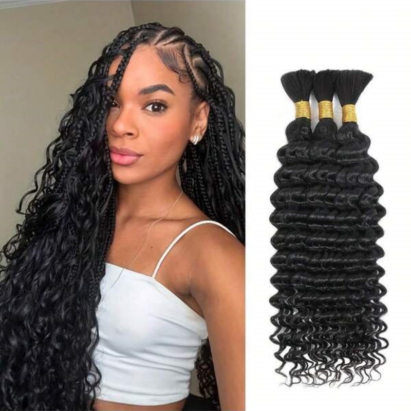 2 paquets vague d'eau en vrac  - Water Wave Bulk Human Hair For Braiding avis et prix