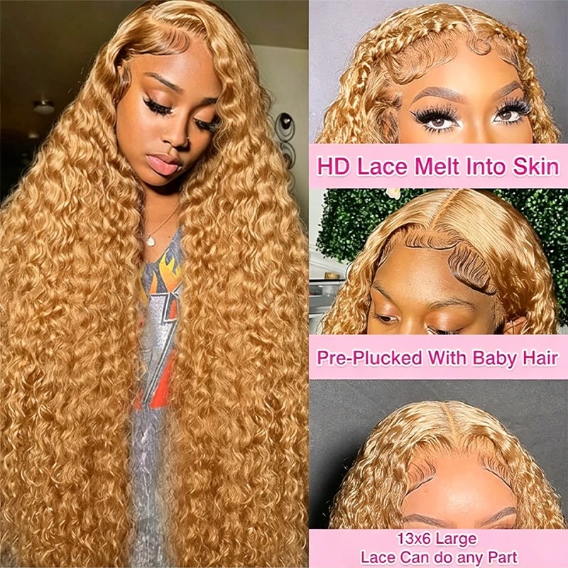 34 38 pouces miel blond perruq - Human Hair Wigs avis et prix