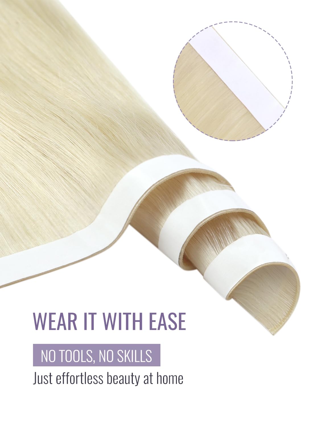 Moresoo bande dans trame Exten - Invisible Tape In Extensions Real Hair avis et prix