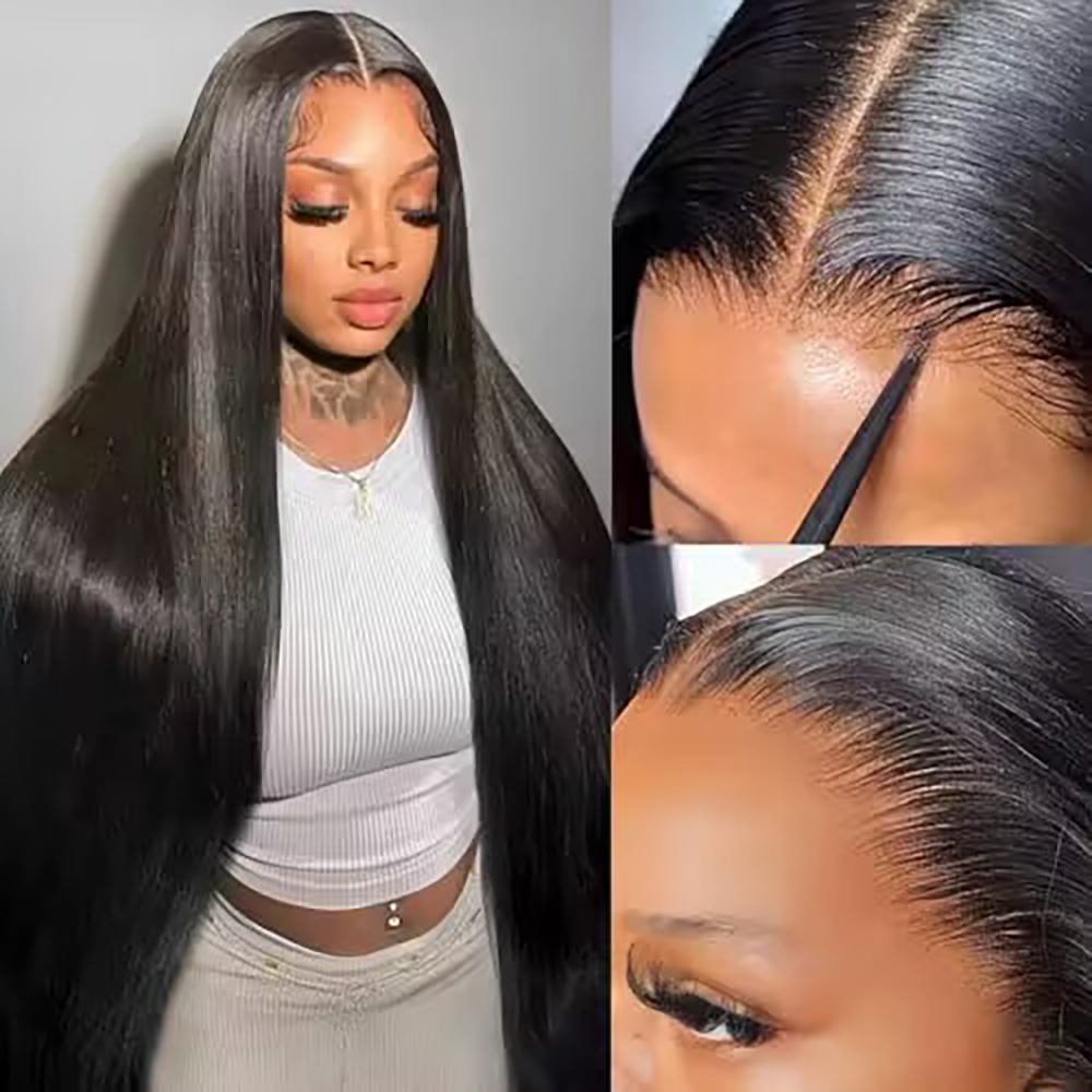 Perruque frontale en dentelle  - Hd Lace Frontal Wig Human Hair Pre Plucked avis et prix
