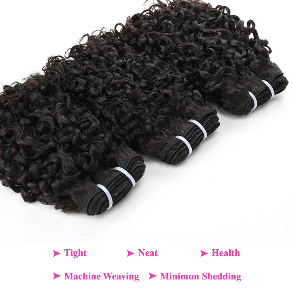 Pixie Curl cheveux paquets ave - Deep Wave 3 Bundles With Closure avis et prix